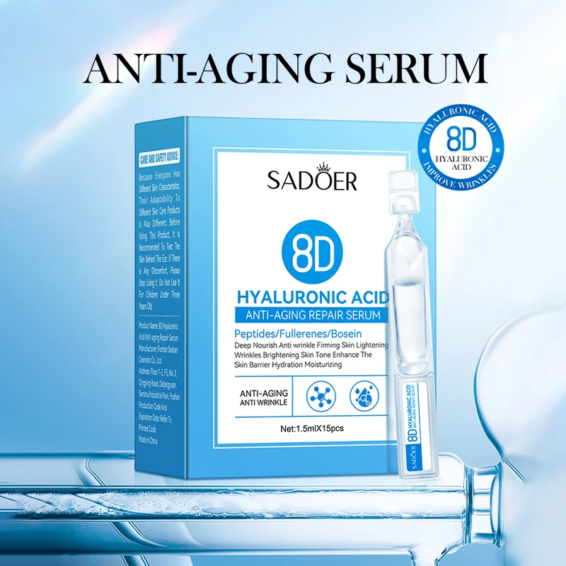 SADOER8D Hyaluronic Acid Anti-Aging Repair Facial Essence Fade Fine Lines Lifting Firming Whitening Serum Face Beauty Skincare
SADOER8D Hyaluronic Acid Anti-Aging Repair Facial Essence Fade Fine Lines Lifting Firming Whitening Serum Face Beauty Skincare