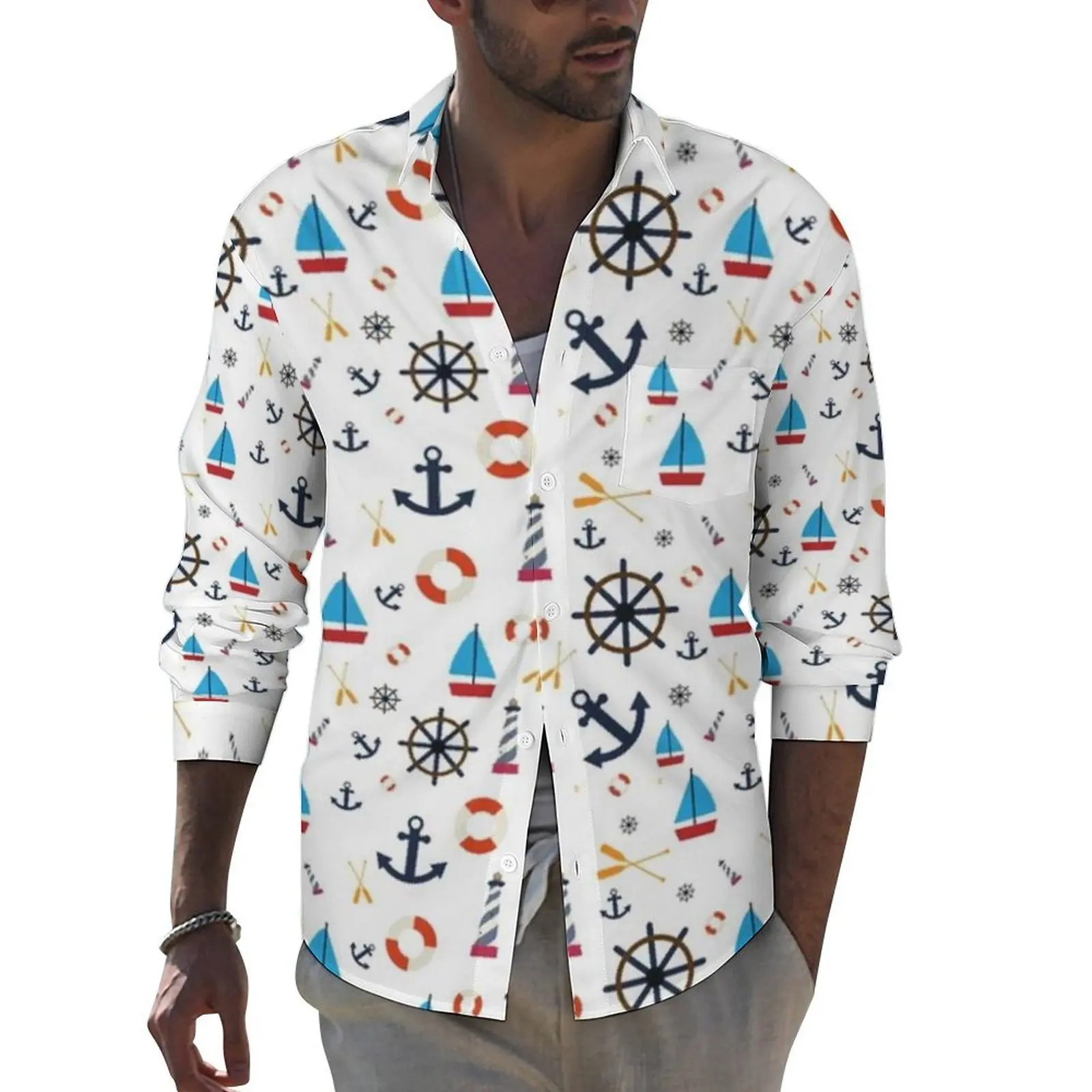 Nautical Theme Casual Shirts Man Sailing Coastal Shirt Long Sleeve Trending Y2K Blouses Autumn Design Top Plus Size 4XL
Nautical Theme Casual Shirts Man Sailing Coastal Shirt Long Sleeve Trending Y2K Blouses Autumn Design Top Plus Size 4XL