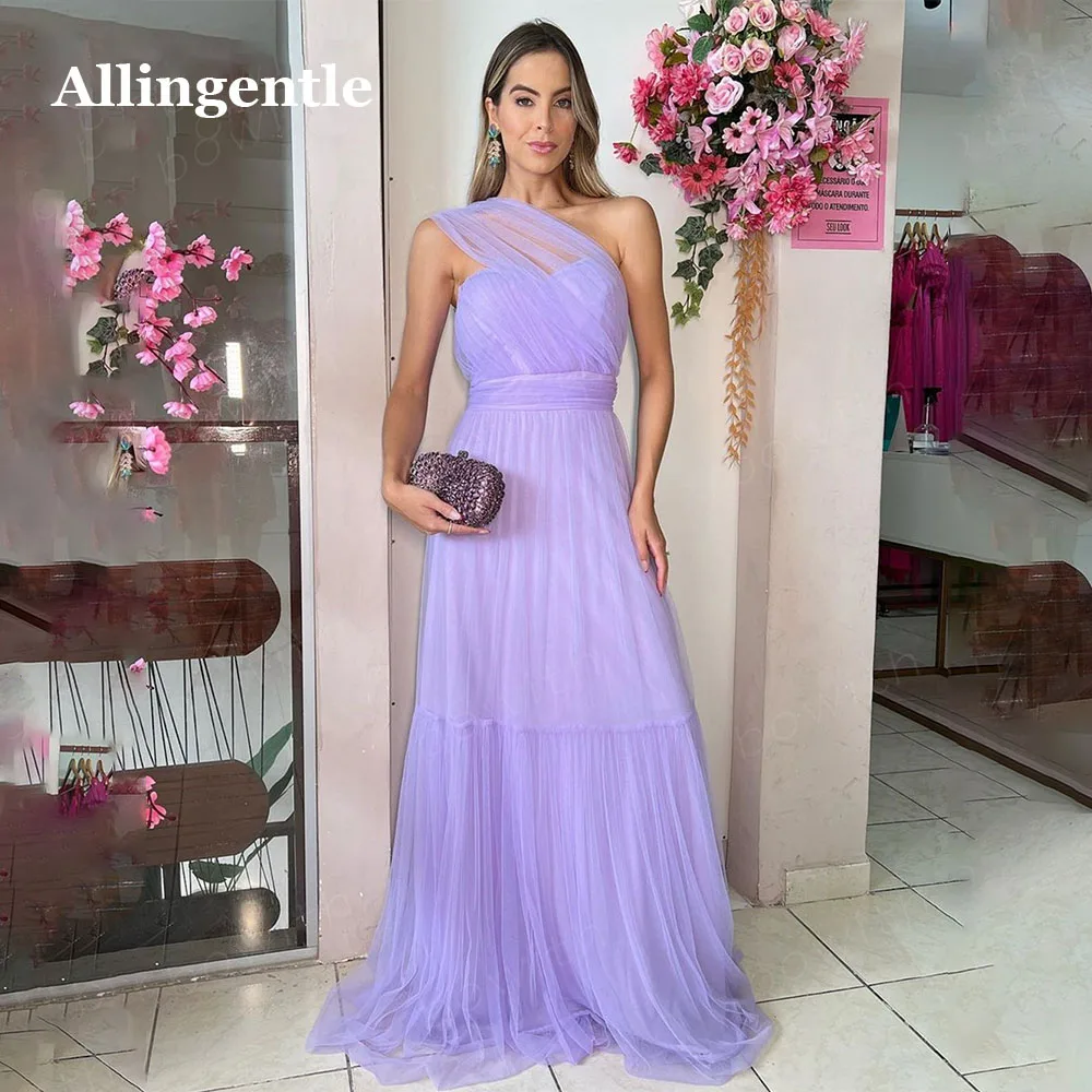 Allingentle Lavender Tulle Evening Dresses for Women One Shoulder Party Dresses with Lace up Back A Line Formal Occasion Dresses
Allingentle Lavender Tulle Evening Dresses for Women One Shoulder Party Dresses with Lace up Back A Line Formal Occasion Dresses