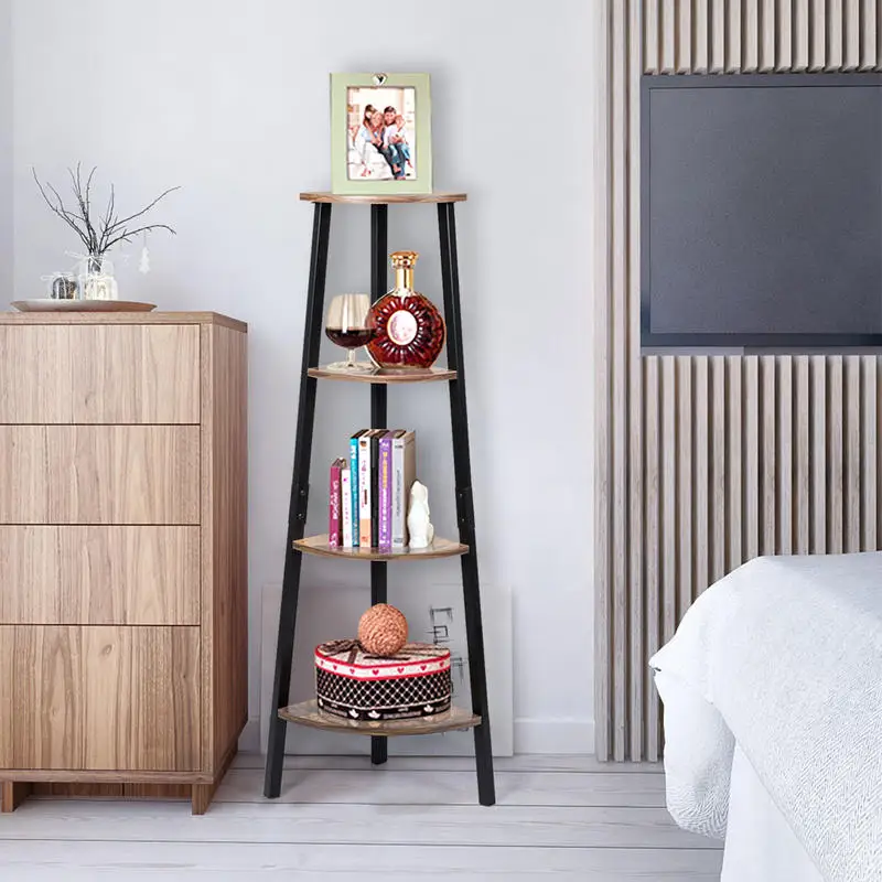 4-Tier Industrial Corner Ladder Shelf Display Rack for Home Office
4-Tier Industrial Corner Ladder Shelf Display Rack for Home Office