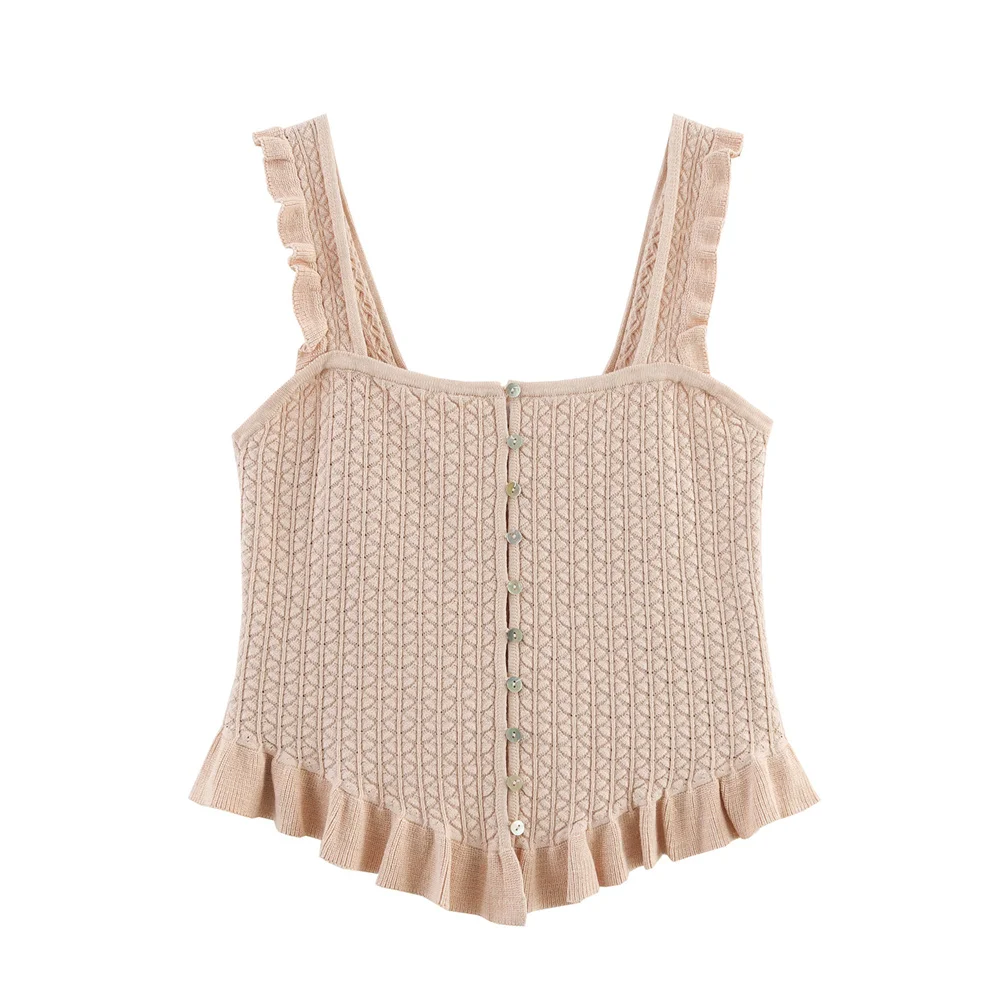 2025 new women's casual and elegant design, European and American style tight corset style pleated knitted suspender top
2025 new women's casual and elegant design, European and American style tight corset style pleated knitted suspender top