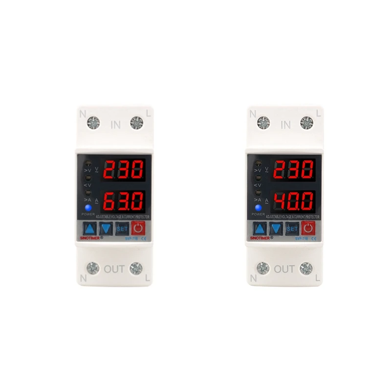 SINOTIMER Adjustable Voltage Relay Over And Under Voltage Protector Overcurrent Limit Overvoltage Recovery Protection Device
SINOTIMER Adjustable Voltage Relay Over And Under Voltage Protector Overcurrent Limit Overvoltage Recovery Protection Device
