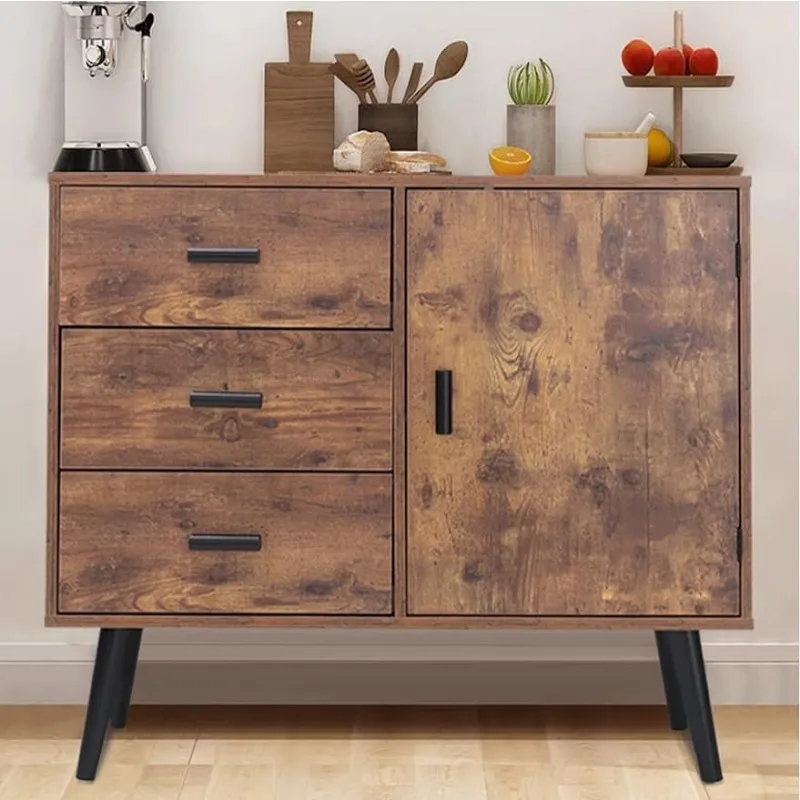 Living Room Table Iwell Storage Cabinet with Door & 3 Drawers, Mid Century Cabinet with Adjustable Shelf, Storage Cabinet
Living Room Table Iwell Storage Cabinet with Door & 3 Drawers, Mid Century Cabinet with Adjustable Shelf, Storage Cabinet