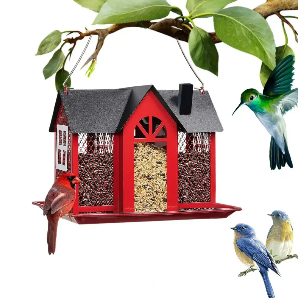 Yard Hanging Bird Feeder House modeling Bird Feeder, rust proof iron Hanging Bird Feeder creative garden decoration
Yard Hanging Bird Feeder House modeling Bird Feeder, rust proof iron Hanging Bird Feeder creative garden decoration