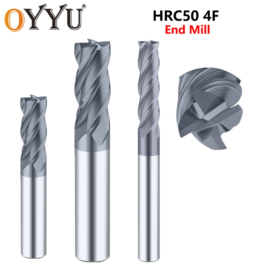 OYYU HRC50 4F 4 Flute 4mm 5mm 6mm 8mm 12mm 14mm 16mm 18mm Metal Solid Carbide End Mills CNC Machine Tools Milling Cutter Endmill
OYYU HRC50 4F 4 Flute 4mm 5mm 6mm 8mm 12mm 14mm 16mm 18mm Metal Solid Carbide End Mills CNC Machine Tools Milling Cutter Endmill