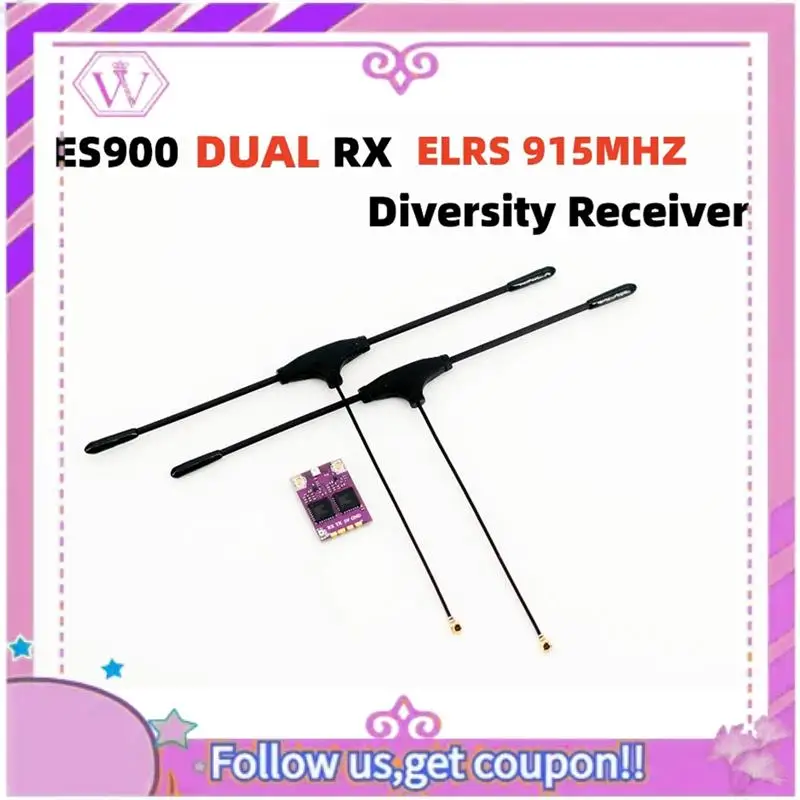 Upgraded For Happymodel ES900 DUAL RX ELRS Diversity Receiver 915Mhz Built-In TCXO For Airplane FPV Long Range Drones DIY Parts
Upgraded For Happymodel ES900 DUAL RX ELRS Diversity Receiver 915Mhz Built-In TCXO For Airplane FPV Long Range Drones DIY Parts
