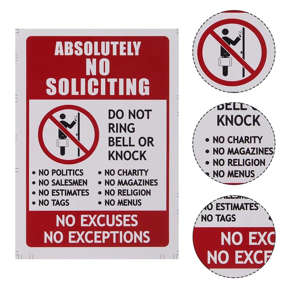 4 Pcs No Entry Sticker Do Not Knock or Ring Doorbell Sign Soliciting Funny Solar for House Disturb Cover Absolutely Stickers
4 Pcs No Entry Sticker Do Not Knock or Ring Doorbell Sign Soliciting Funny Solar for House Disturb Cover Absolutely Stickers