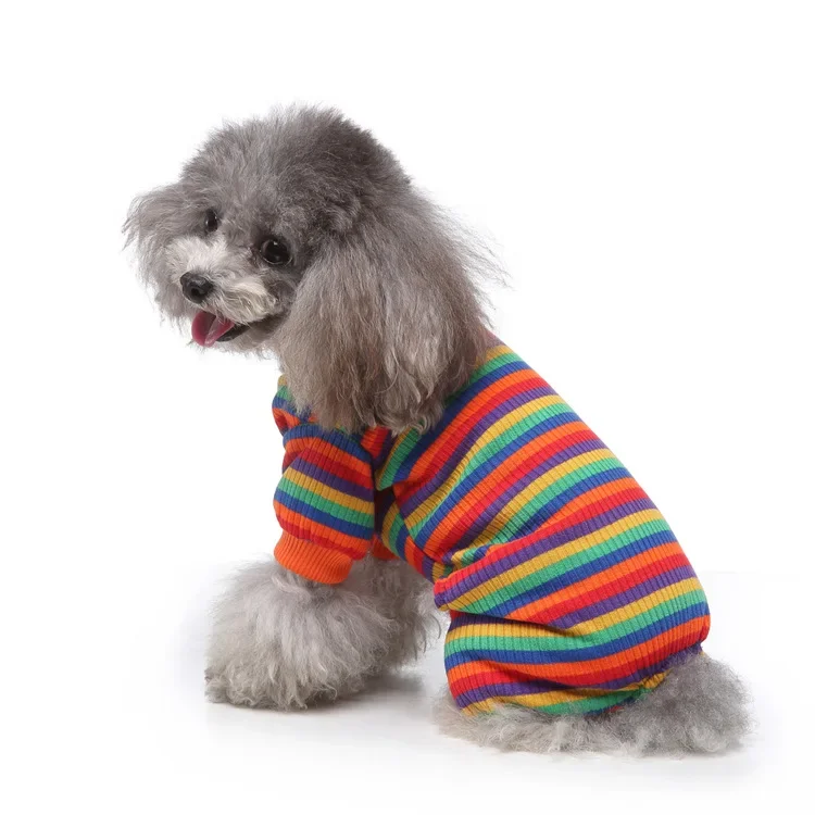 Hot-selling pet clothes home clothes striped dog clothing pajamas high-necked pet dog clothing four-legged clothes
Hot-selling pet clothes home clothes striped dog clothing pajamas high-necked pet dog clothing four-legged clothes