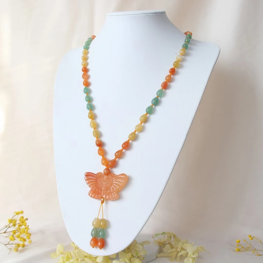 Natural Candy Color Jade Handmade Beads Chain Long Necklace Woman Necklaces Jewellery
Natural Candy Color Jade Handmade Beads Chain Long Necklace Woman Necklaces Jewellery