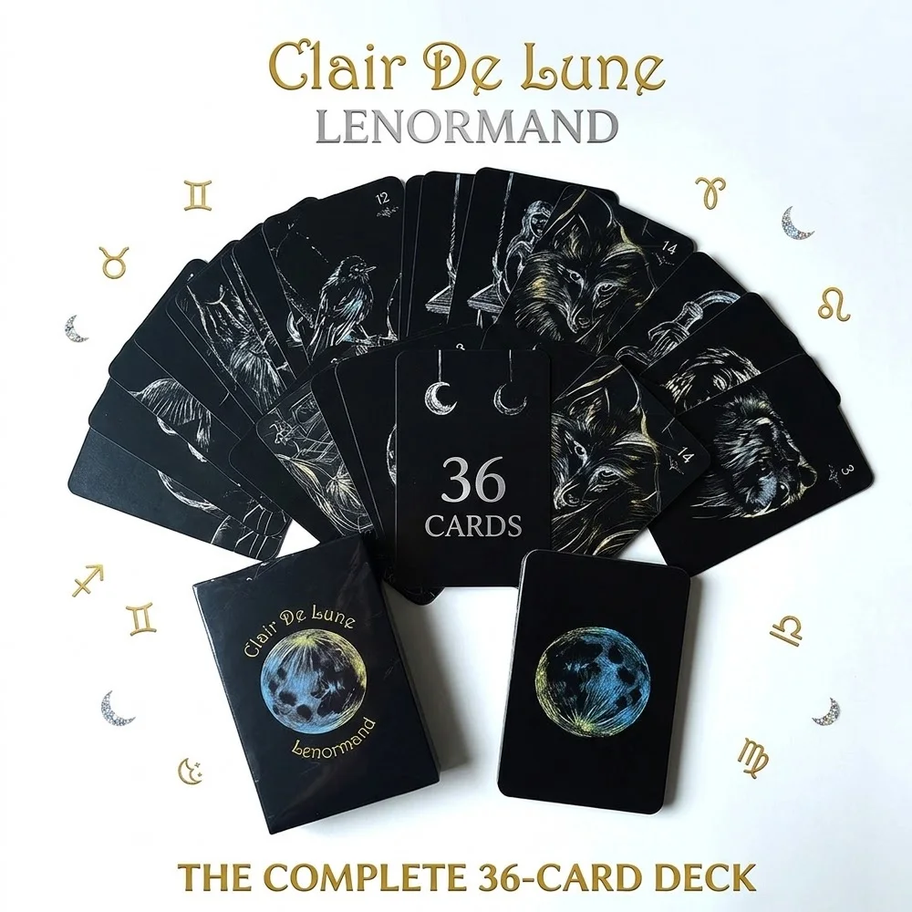 Колода карт Le Lune Lenormand из 36 карт с чехлом для хранения (8,8 x 6,0 см), портативная карманная колода таро, карты для настольных игр.
Колода карт Le Lune Lenormand из 36 карт с чехлом для хранения (8,8 x 6,0 см), портативная карманная колода таро, карты для настольных игр.