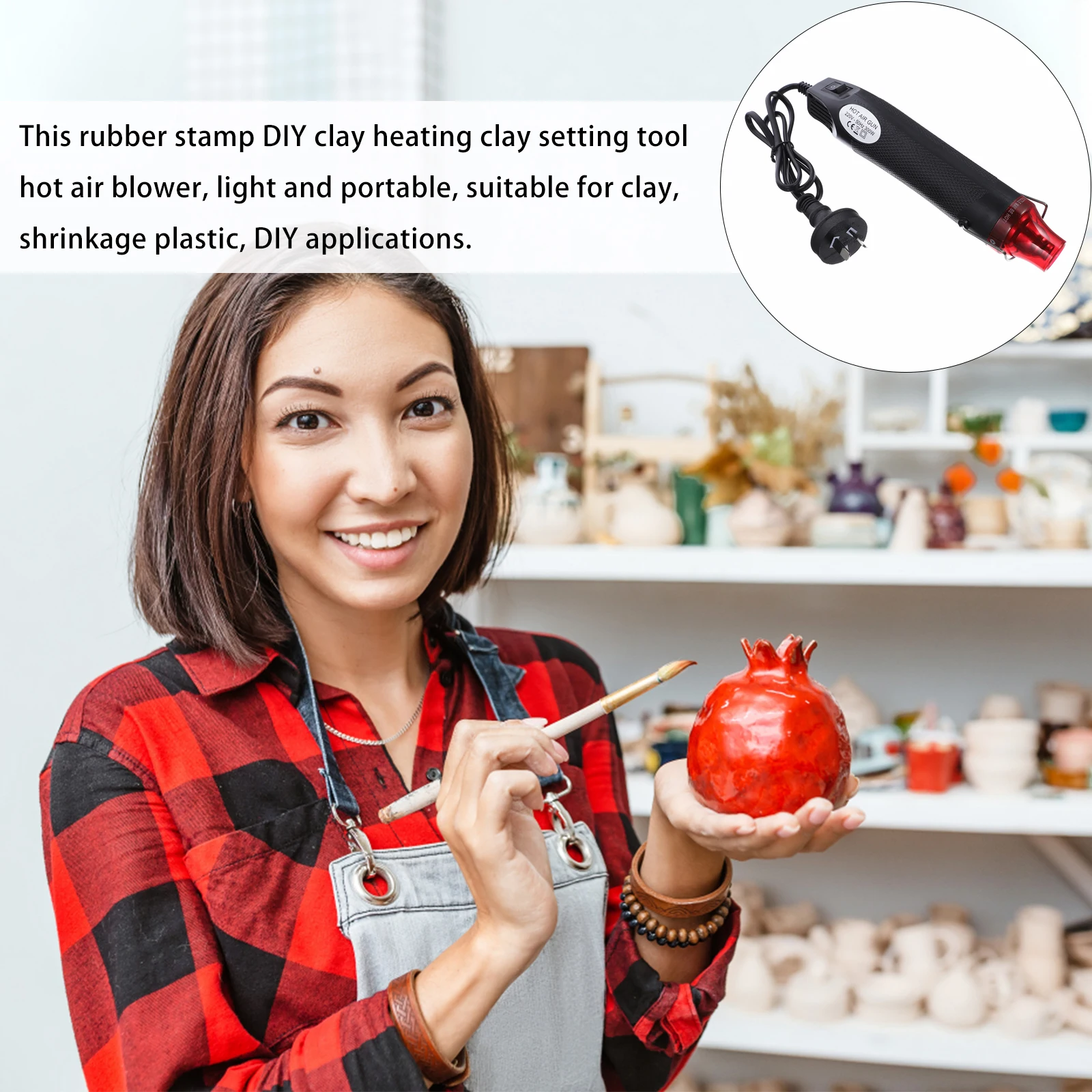 Hot Air Blower H held Heat Tool for Polymer Clay DIY Embossing Shrink Plastic 220V Black Portable Storage Carry Out Safe
Hot Air Blower H held Heat Tool for Polymer Clay DIY Embossing Shrink Plastic 220V Black Portable Storage Carry Out Safe
