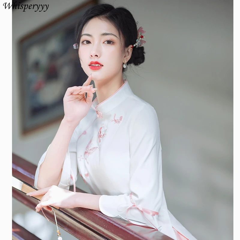 Новинка 2023 года, летний элегантный китайский стиль Cheongsam Tpo, женский костюм Тан с китайским темпераментом, блузка, женский традиционный костюм
Новинка 2023 года, летний элегантный китайский стиль Cheongsam Tpo, женский костюм Тан с китайским темпераментом, блузка, женский традиционный костюм