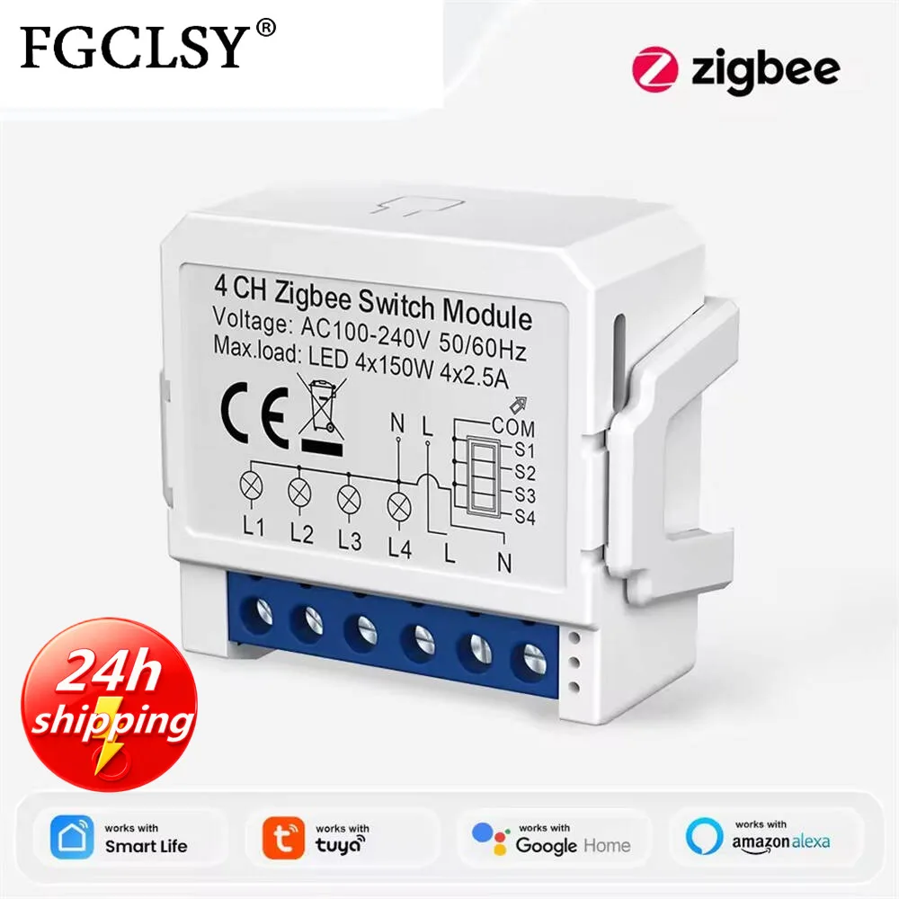 Мини-умный выключатель FGCLSY WiFi на 1/2/3/4 канала, модуль для самостоятельной установки, двухстороннее управление, работает с Smart Tuya, Alexa, Alice, Google Home
Мини-умный выключатель FGCLSY WiFi на 1/2/3/4 канала, модуль для самостоятельной установки, двухстороннее управление, работает с Smart Tuya, Alexa, Alice, Google Home