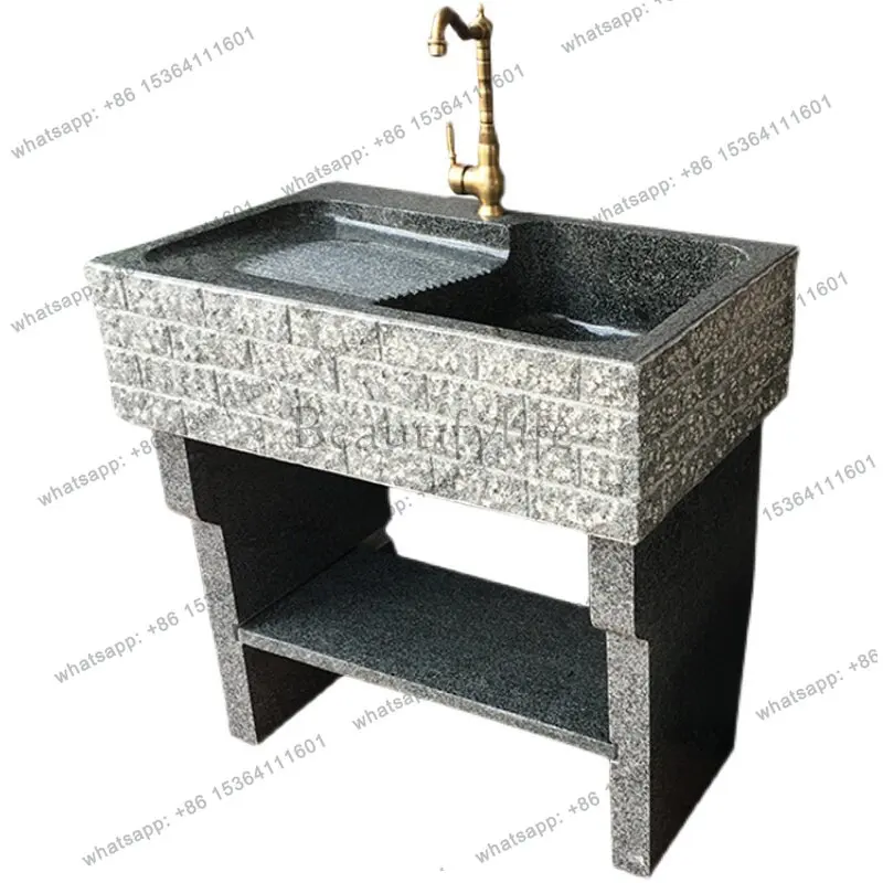 Marble laundry pool with washboard integrated whole stone wash basin balcony household basin
Marble laundry pool with washboard integrated whole stone wash basin balcony household basin