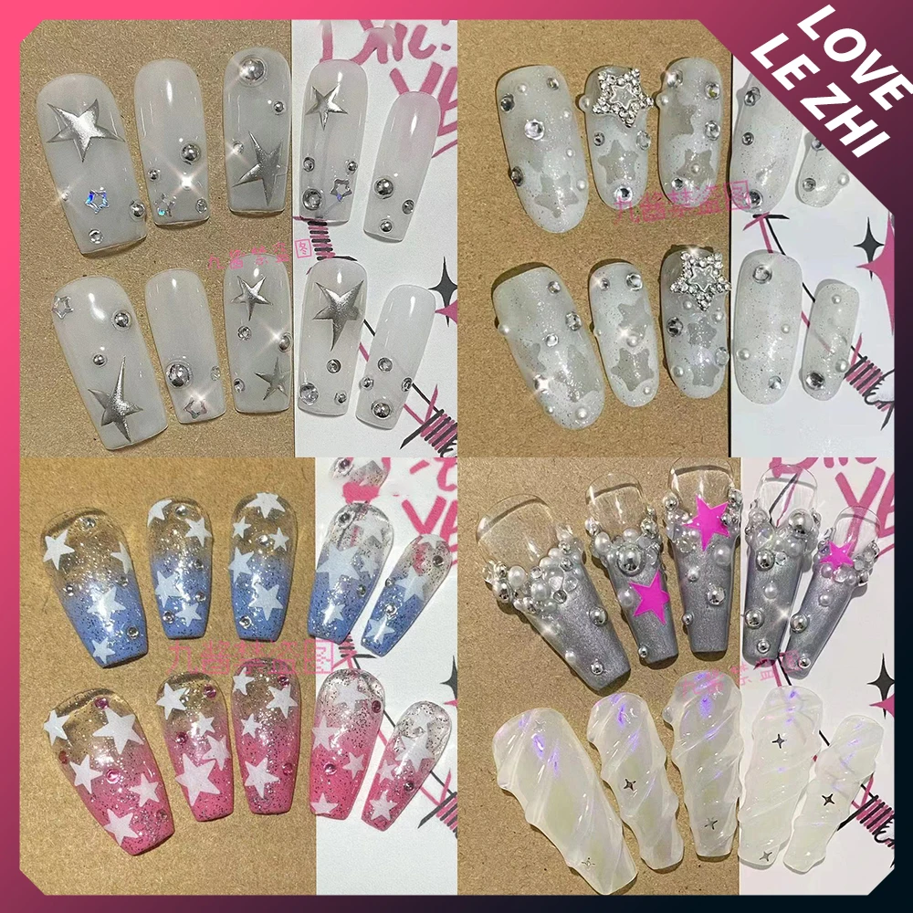 Coffin Square Handmade Press On Nails Y2K Five-Pointed Star Design Artifical Full Cover Fake Nail Fashion Euro-American Style
Coffin Square Handmade Press On Nails Y2K Five-Pointed Star Design Artifical Full Cover Fake Nail Fashion Euro-American Style