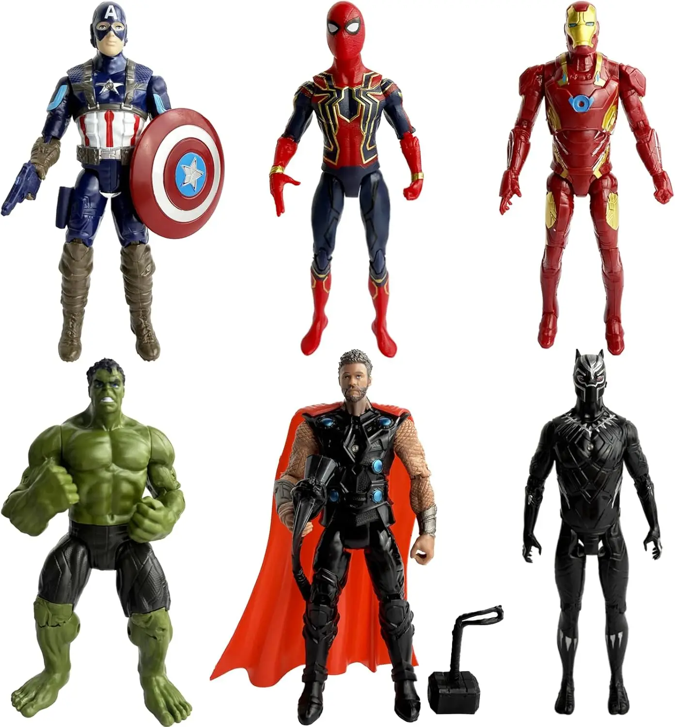6PCS Superhero Action Figures PVC Collectible Movie Memorabilia Set for Fans
6PCS Superhero Action Figures PVC Collectible Movie Memorabilia Set for Fans