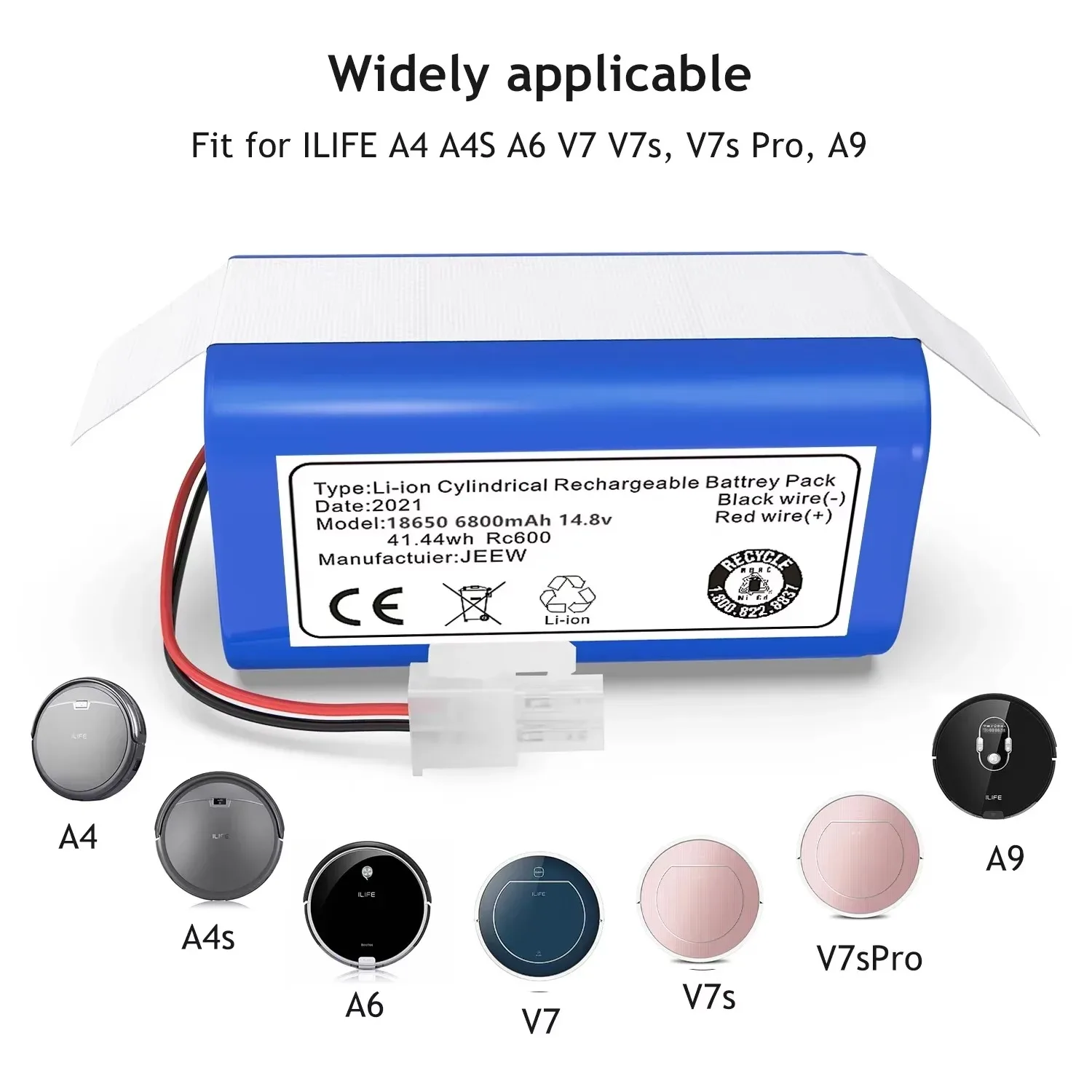 14.8V 9800mAh Gutrend High Capacity Battery Pack, 18650 Li-ion Rechargeable Battery for Style 220 Robotic Vacuum Cleaner
14.8V 9800mAh Gutrend High Capacity Battery Pack, 18650 Li-ion Rechargeable Battery for Style 220 Robotic Vacuum Cleaner