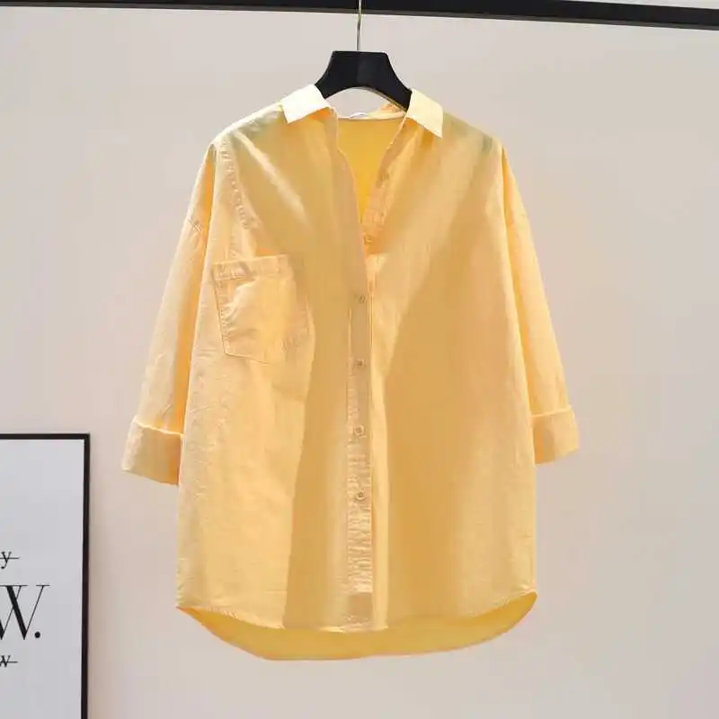 Casual Long Sve Pure Cotton irt Women's Spring Autumn New Sle Loose Commute ket Small Top Korean Version Office Wear
Casual Long Sve Pure Cotton irt Women's Spring Autumn New Sle Loose Commute ket Small Top Korean Version Office Wear