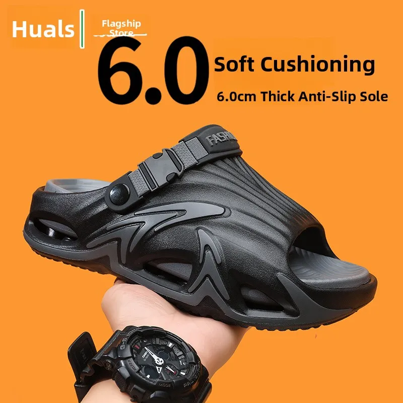 Summer Thick Bottom Casual Sports Beach Slippers for Men Anti-Slip Driving Two-Use Flat Sandals Comfortable Slip-On Shoes
Summer Thick Bottom Casual Sports Beach Slippers for Men Anti-Slip Driving Two-Use Flat Sandals Comfortable Slip-On Shoes