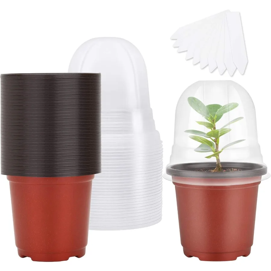 Plant Nursery Pots with Humidity Dome 4 Soft Transparent Plastic Gardening Pot Planting Containers Cups Planter Small Starter S
Plant Nursery Pots with Humidity Dome 4 Soft Transparent Plastic Gardening Pot Planting Containers Cups Planter Small Starter S