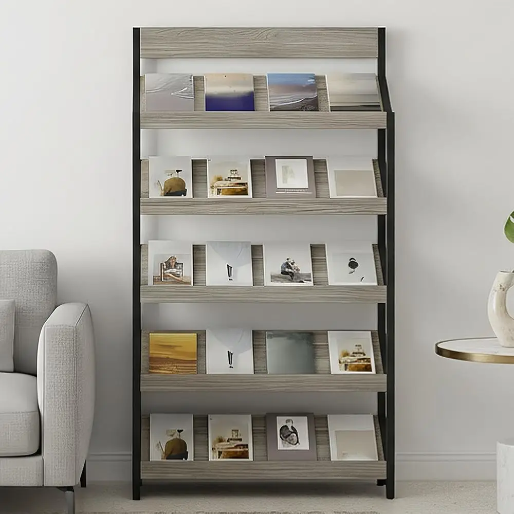 4/5-Tier Wooden & Carbon Steel Magazine Rack, Durable Literature Display Stand for Home, Cafe, Office, School
4/5-Tier Wooden & Carbon Steel Magazine Rack, Durable Literature Display Stand for Home, Cafe, Office, School