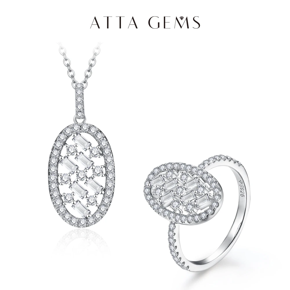 ATTAGEMS Simple Moissanite Jewelry Set for Women Pendant Necklace Diamond Rings S925 Sterling Silver Gold Plated Engagement Gift
ATTAGEMS Simple Moissanite Jewelry Set for Women Pendant Necklace Diamond Rings S925 Sterling Silver Gold Plated Engagement Gift