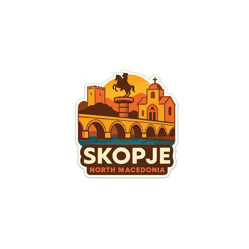 Skopje, North Macedonia - 2D flat stickers for laptops, cars, books, water bottles, helmets, toolboxes, bumpers, luggage, garage
Skopje, North Macedonia - 2D flat stickers for laptops, cars, books, water bottles, helmets, toolboxes, bumpers, luggage, garage