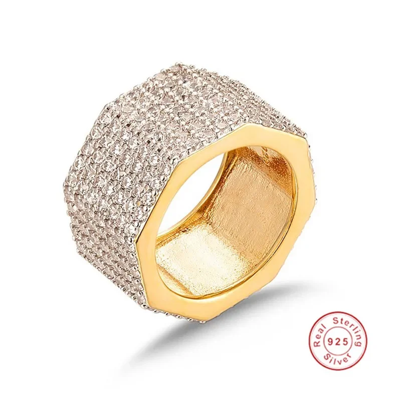 Luxury 925 Sterling Silver 14K GOLD octagonal Nut Rings finger Cocktail Wedding Jewelry Shine Tiles Seven Rows 420pcs stone Ring
Luxury 925 Sterling Silver 14K GOLD octagonal Nut Rings finger Cocktail Wedding Jewelry Shine Tiles Seven Rows 420pcs stone Ring