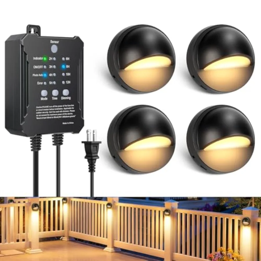 Low Voltage LED Deck Lights Kit with Transformer Dusk-to-Dawn Outdoor Step Lights Waterproof IP67 Warm White Dimmable Surface-M
Low Voltage LED Deck Lights Kit with Transformer Dusk-to-Dawn Outdoor Step Lights Waterproof IP67 Warm White Dimmable Surface-M