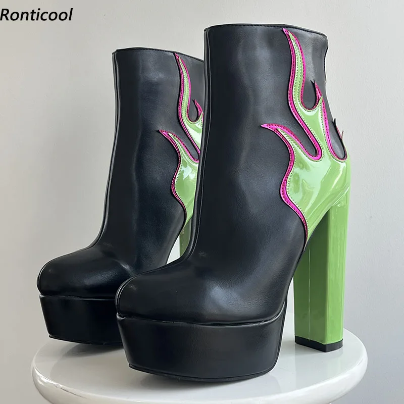 Ronticool Handmade Women Winter Platform Ankle Boots Side Zipper Chunky Heels Round Toe Black Party Shoes Plus US Size 5-20
Ronticool Handmade Women Winter Platform Ankle Boots Side Zipper Chunky Heels Round Toe Black Party Shoes Plus US Size 5-20