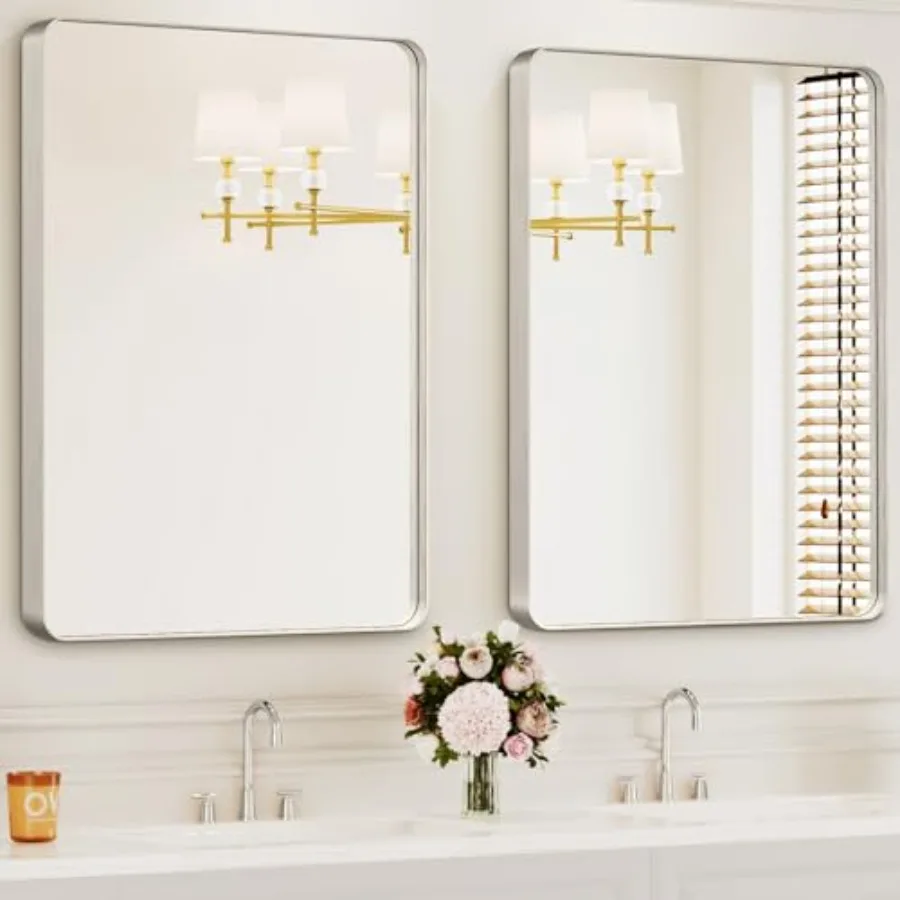 Bathroom vanity mirrors for over sink silver metal frame rectangle shape 24x36 inch farmhouse style horizontal or vertical moun
Bathroom vanity mirrors for over sink silver metal frame rectangle shape 24x36 inch farmhouse style horizontal or vertical moun