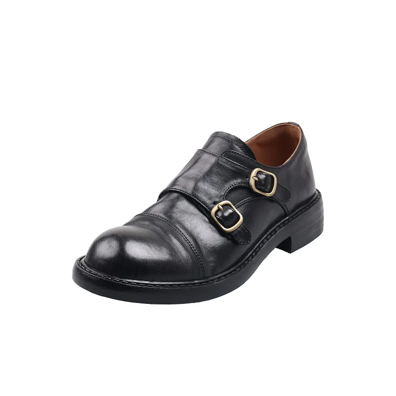 Women Oxfords Buckle Sheos Square Heel Basic British Style Cow Leather Oxfords Woman Spring Autumn Daily Footwear Brogue Shoes
Women Oxfords Buckle Sheos Square Heel Basic British Style Cow Leather Oxfords Woman Spring Autumn Daily Footwear Brogue Shoes