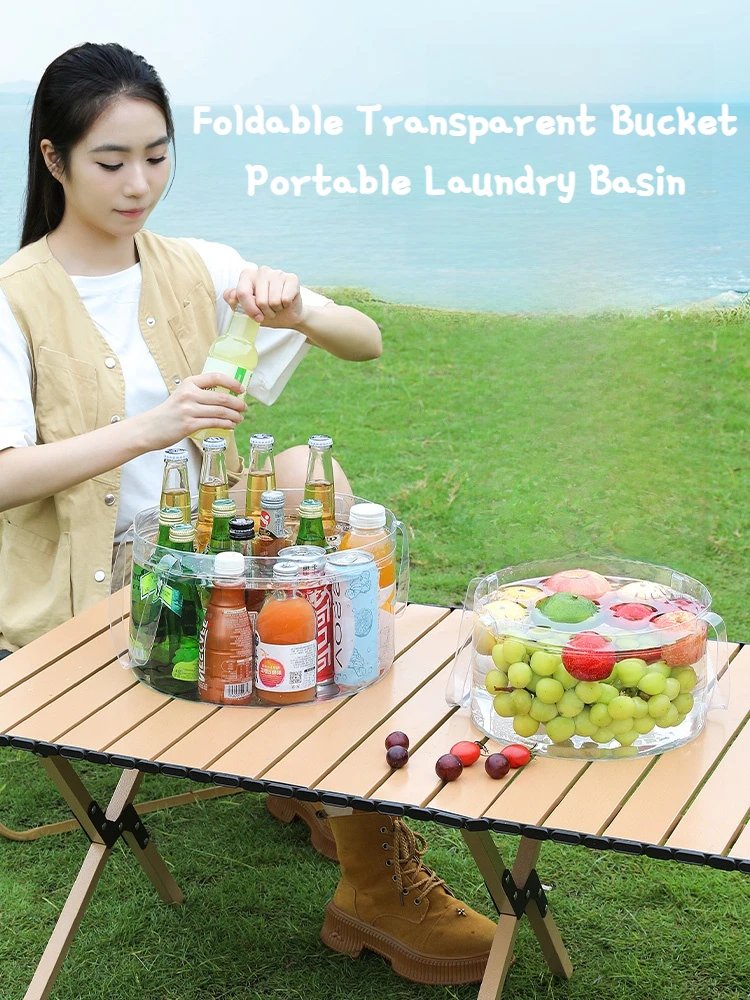 Camping Washbasin Foldable Transparent Bucket Laundry Basin Portable Travel Washbasin Food Storage Folded Water Bucket Container
Camping Washbasin Foldable Transparent Bucket Laundry Basin Portable Travel Washbasin Food Storage Folded Water Bucket Container
