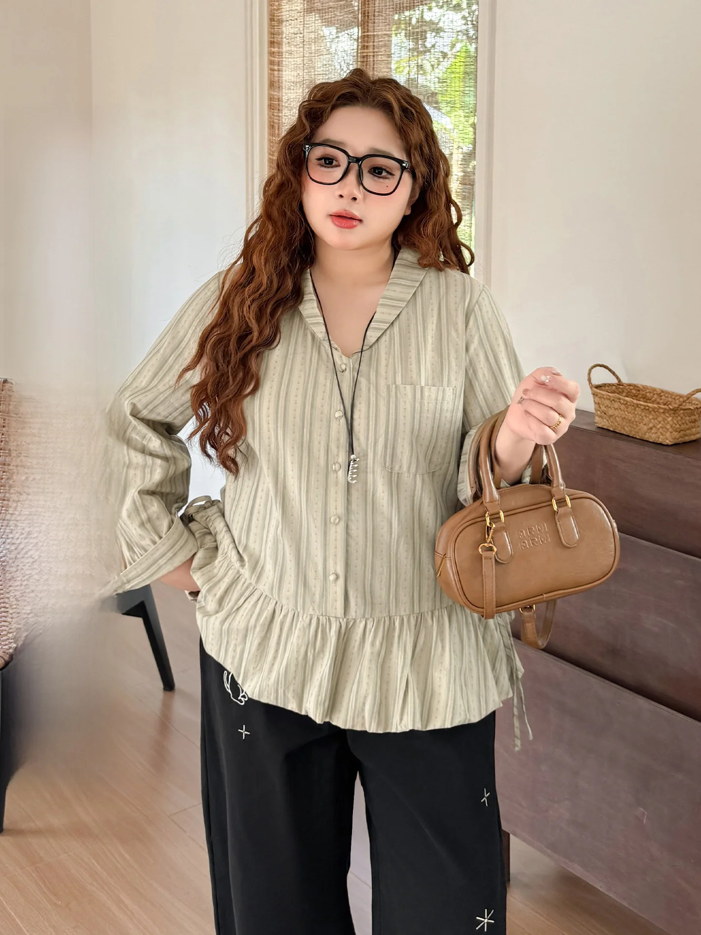 Artistic Bloom Long Sve irt plus Size Women's Spring Summer Design Sense Stripe Embroidery Belt Cotton Blend irt
Artistic Bloom Long Sve irt plus Size Women's Spring Summer Design Sense Stripe Embroidery Belt Cotton Blend irt