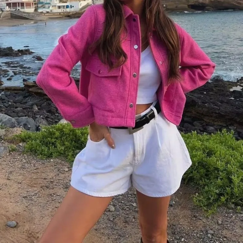 Solid Jackets Womens Autumn Fashion Pockets Button Long Sleeve Jacket Elegant Woman Casual Simple Outerwear Coat Chaqueta Mujer
Solid Jackets Womens Autumn Fashion Pockets Button Long Sleeve Jacket Elegant Woman Casual Simple Outerwear Coat Chaqueta Mujer