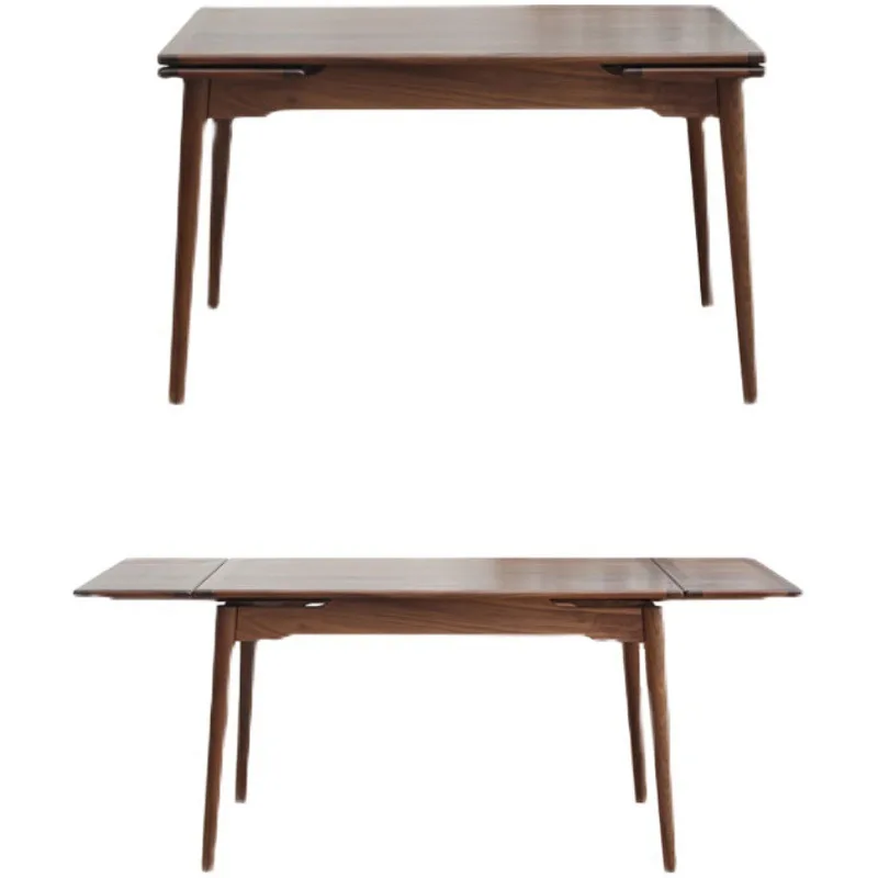 Solid wood North American black walnut household small folding table, extended pull-out dining table and chairs
Solid wood North American black walnut household small folding table, extended pull-out dining table and chairs