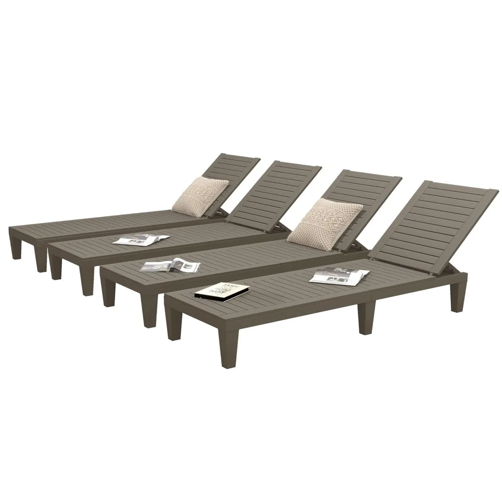 Outdoor Chaise Lounge, Pool Lounge Chair Set Of 4 W/ 5-level Backrest, Waterproof & Easy Assembly Patio Lounge Chair
Outdoor Chaise Lounge, Pool Lounge Chair Set Of 4 W/ 5-level Backrest, Waterproof & Easy Assembly Patio Lounge Chair