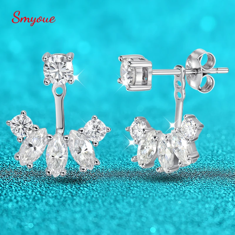 Smyoue GRA Certified All Moissanite Drop Earrings for Women Detachable Earcuff Party Jewelry Pure 925 Silver Stud Earring 2 Use
Smyoue GRA Certified All Moissanite Drop Earrings for Women Detachable Earcuff Party Jewelry Pure 925 Silver Stud Earring 2 Use