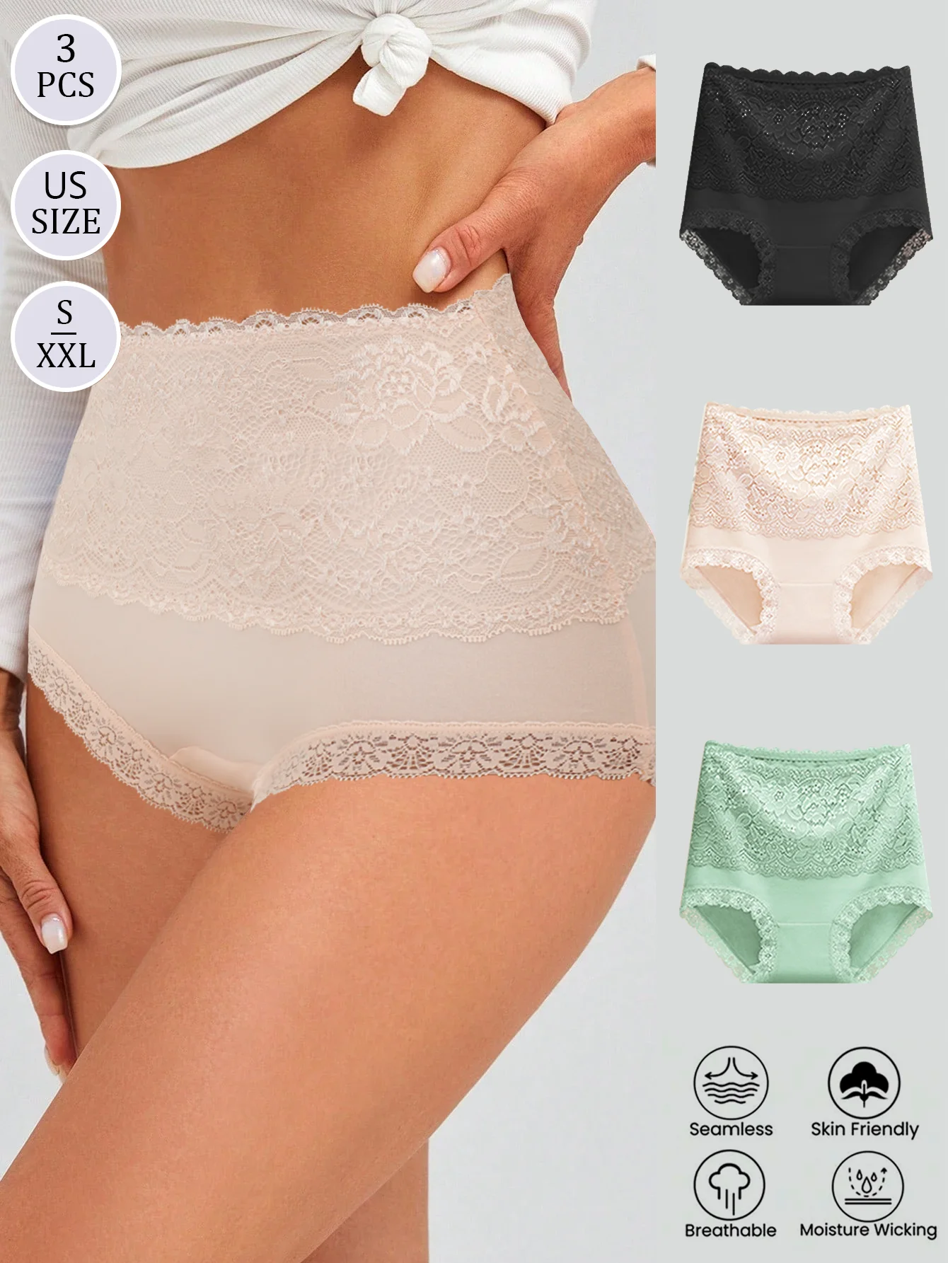 3Pcs/Set Sexy Women's Underwear Lace Underwear Pure Cotton Women's Underwear High Waist Floral Briefs Comfortable Briefs
3Pcs/Set Sexy Women's Underwear Lace Underwear Pure Cotton Women's Underwear High Waist Floral Briefs Comfortable Briefs