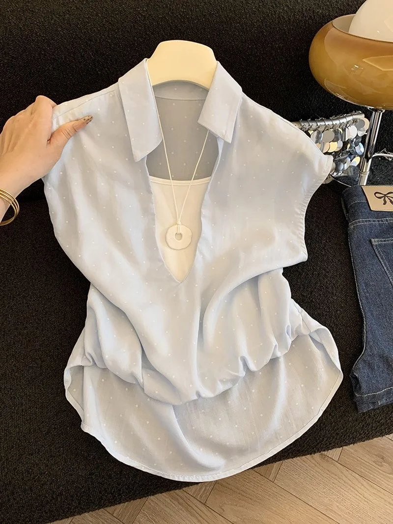 Casual Style Women's Short Sleeve Shirt Flip Collar Slimming Fashionable Commute Style Top Polyester Material Summer 2026
Casual Style Women's Short Sleeve Shirt Flip Collar Slimming Fashionable Commute Style Top Polyester Material Summer 2026