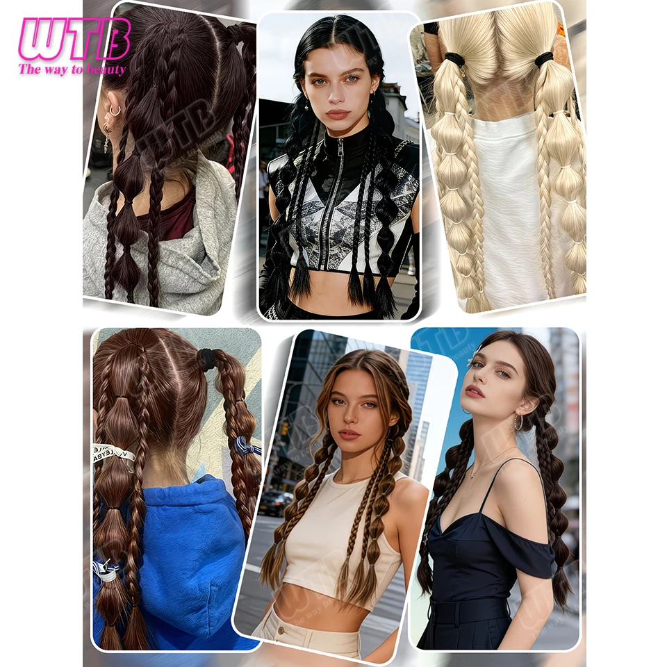 WTB Synthetic Hairstyle Elastic Band Style Bubble Ponytail Braided Wig Suitable for Beginner Women's Everyday and Holiday Wear
WTB Synthetic Hairstyle Elastic Band Style Bubble Ponytail Braided Wig Suitable for Beginner Women's Everyday and Holiday Wear