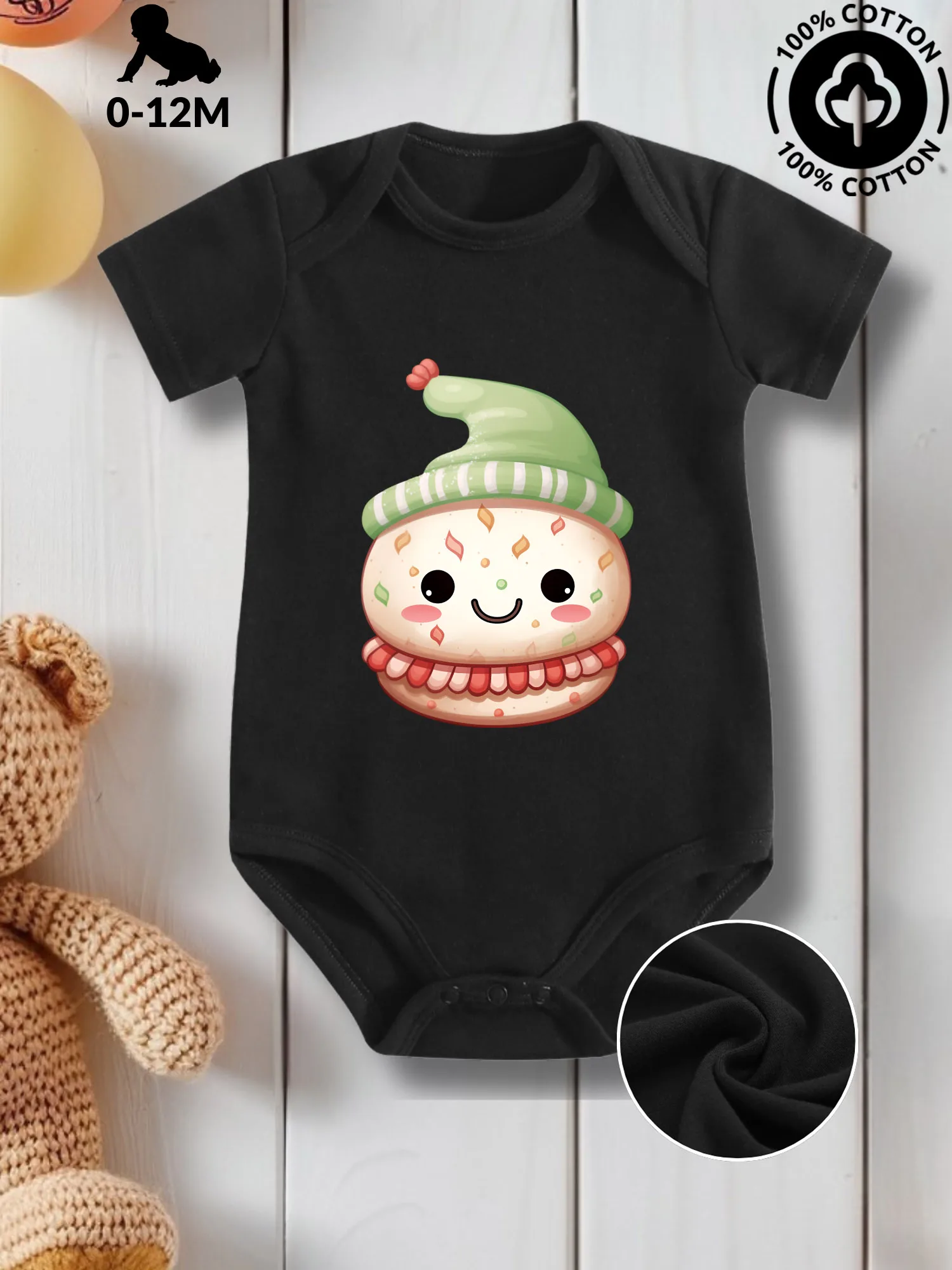 Sweet Macaron 01 Unisex Baby Crawling Suit, Pure Cotton Skin Care Onesie, All-Season Wear Black Bodysuit 190GSM
Sweet Macaron 01 Unisex Baby Crawling Suit, Pure Cotton Skin Care Onesie, All-Season Wear Black Bodysuit 190GSM