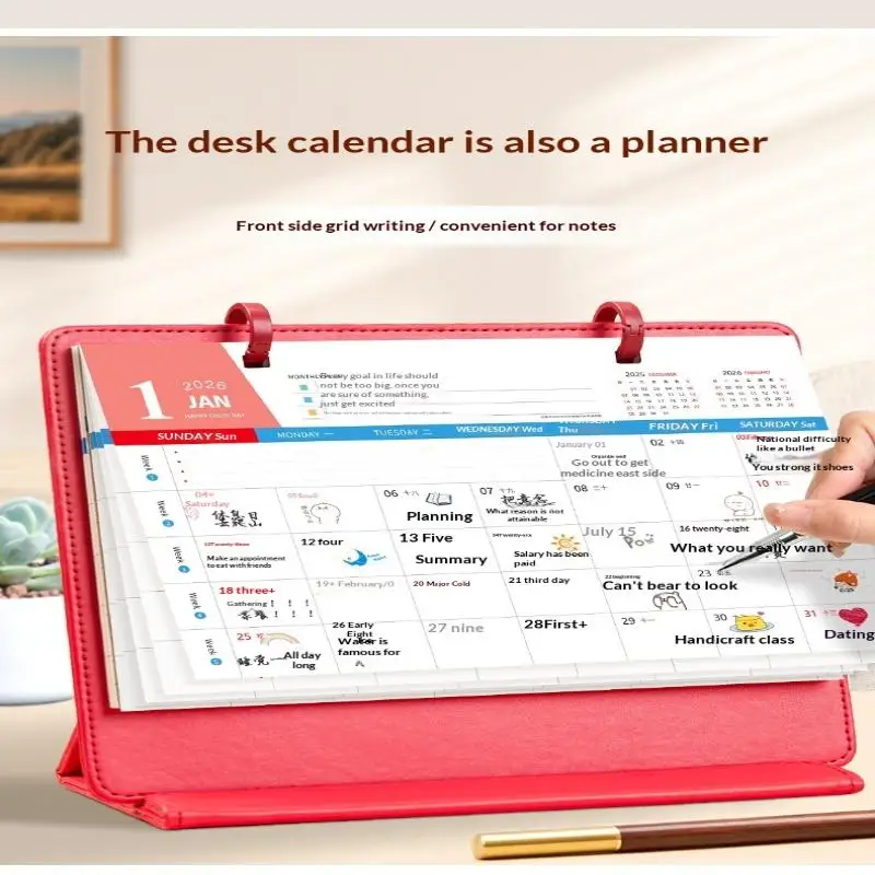 1pcs Detachable Desk Calendar 2026 New Desktop Office Ornaments High-end Creative Folding Leather Work Punching Loose-leaf
1pcs Detachable Desk Calendar 2026 New Desktop Office Ornaments High-end Creative Folding Leather Work Punching Loose-leaf