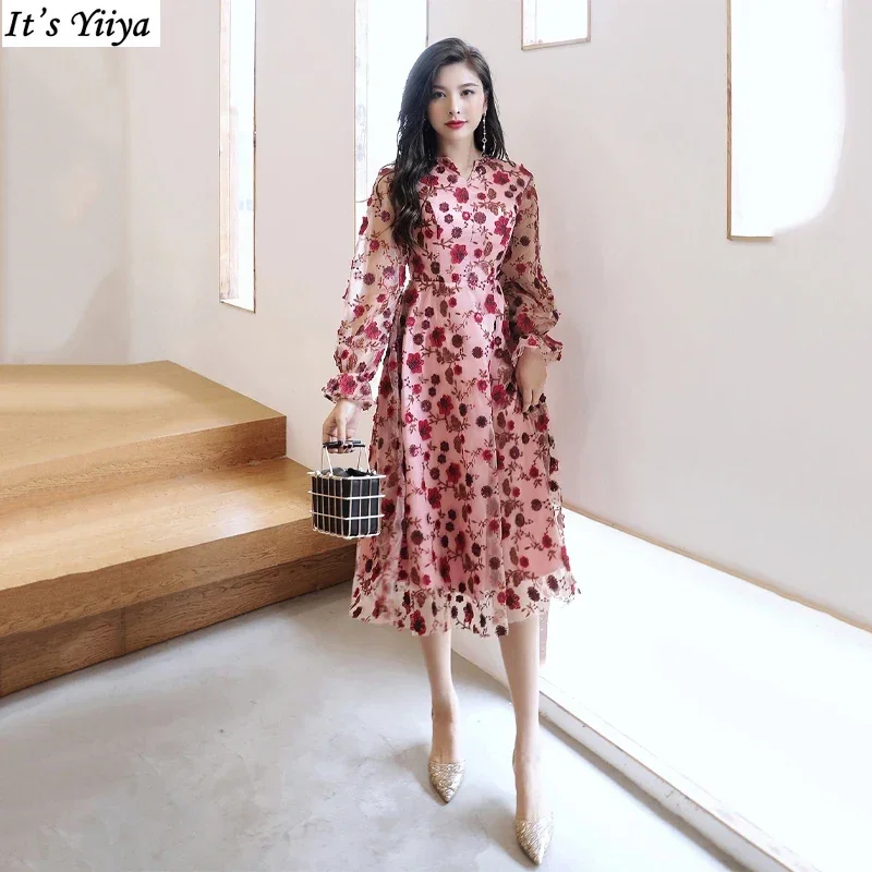 It's Yiiya Customized Evening Dress Red Embroidery V-Neck A-Line Full Sleeve Zipper Tea-Length Plus size Woman Formal Party Gown
It's Yiiya Customized Evening Dress Red Embroidery V-Neck A-Line Full Sleeve Zipper Tea-Length Plus size Woman Formal Party Gown