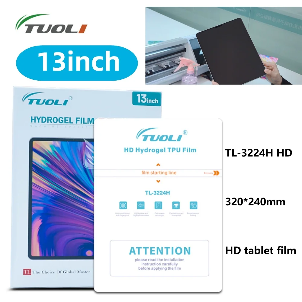 TUOLI 50pcs 13Inch 11inch HD Hydrogel Film Sheets Front Rear for IPad Tablet Protective TL 568Max TL168 TL518 Cutting Machine
TUOLI 50pcs 13Inch 11inch HD Hydrogel Film Sheets Front Rear for IPad Tablet Protective TL 568Max TL168 TL518 Cutting Machine
