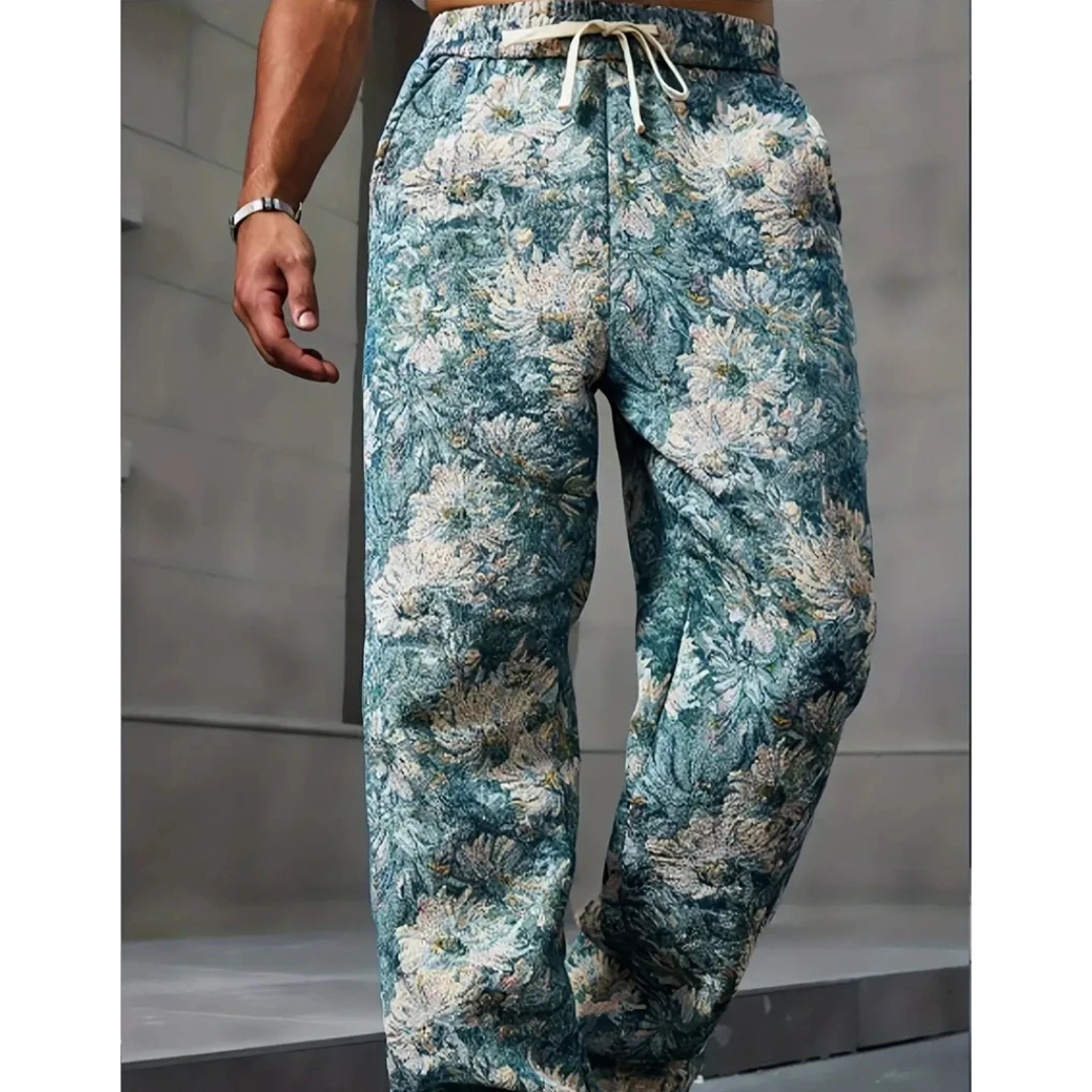 Winter new thick thermal pants Fashion flower print men's sweatpants men's loose casual pocket pull rope sweatpants
Winter new thick thermal pants Fashion flower print men's sweatpants men's loose casual pocket pull rope sweatpants