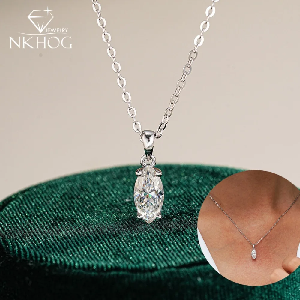 NKHOG 1CT Marquise Cut Moissanite Necklace For Women S925 Silver Lab Diamond Wedding Chain Pass Test 18K Plated Fine Jewelry GRA
NKHOG 1CT Marquise Cut Moissanite Necklace For Women S925 Silver Lab Diamond Wedding Chain Pass Test 18K Plated Fine Jewelry GRA