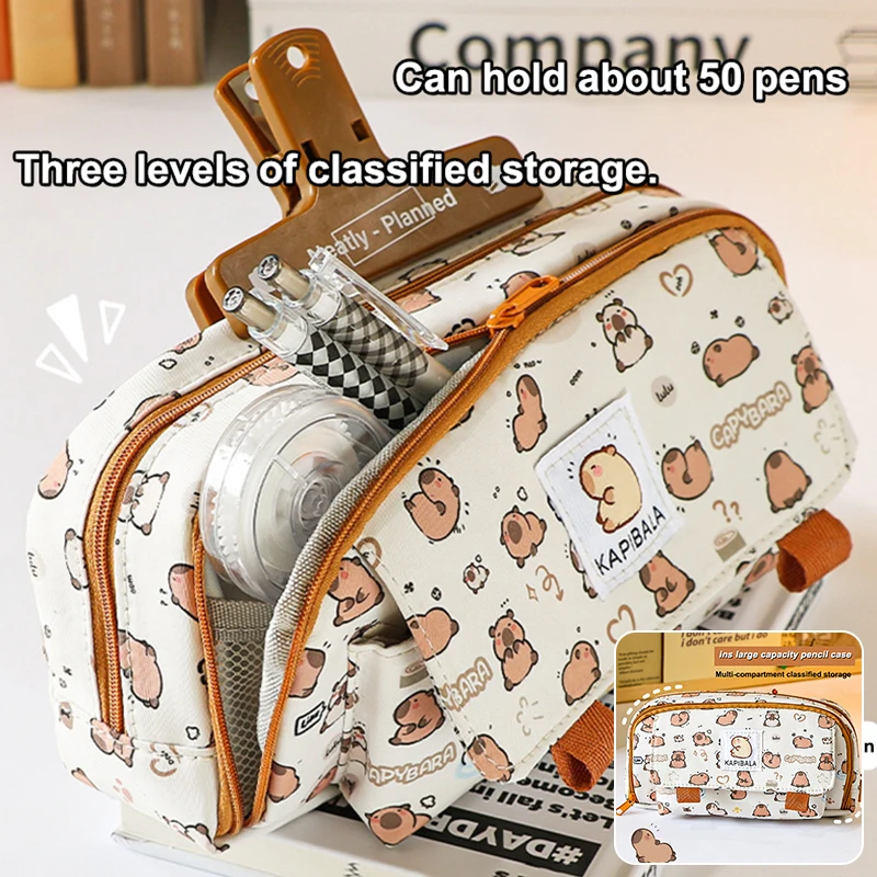 Student Canvas Pencil Case Kawaii Large-capacity Stationery Box Capybara Pattern Multifunctional Cute Boy Stationery Storage Bag
Student Canvas Pencil Case Kawaii Large-capacity Stationery Box Capybara Pattern Multifunctional Cute Boy Stationery Storage Bag