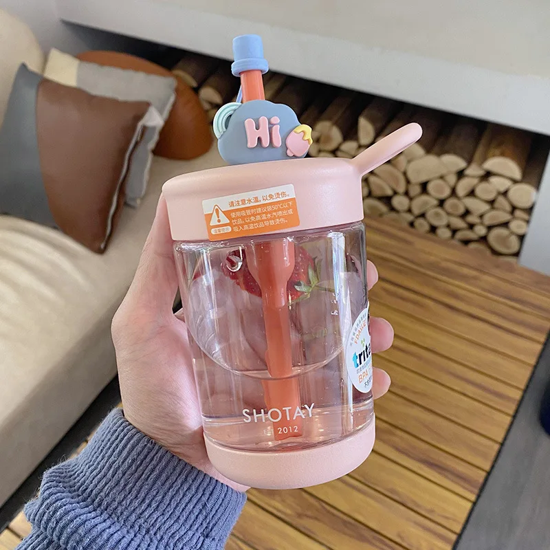 500ml Straw Cup With Leak-Proof Lid Lady Cute TRITAN Food Grade Tea Separation Cups With Handle Water Cup Bottle
500ml Straw Cup With Leak-Proof Lid Lady Cute TRITAN Food Grade Tea Separation Cups With Handle Water Cup Bottle