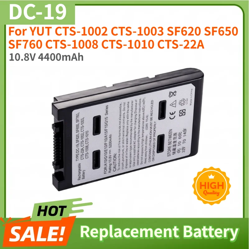10.8V 4400mAh High Quality DC-19 Replacement Battery For YUT CTS-1002 CTS-1003 SF620 SF650 SF760 CTS-1008 CTS-1010 CTS-22A
10.8V 4400mAh High Quality DC-19 Replacement Battery For YUT CTS-1002 CTS-1003 SF620 SF650 SF760 CTS-1008 CTS-1010 CTS-22A